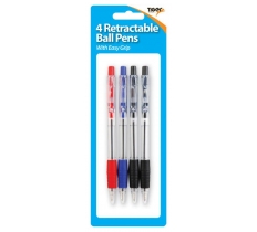 Tiger Retractable Ball Point Pens 4 Pack