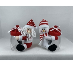 10" SANTA / SNOWMAN CHRISTMAS CANDY JAR