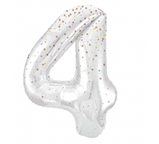 34" GLITZ 4 Rose Gold Printed Prism Foil Balloon Numeral