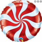 Candy Swirl 18" Red Foil Balloon