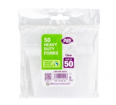 Cutlery Heavy Duty Plastic Forks Clear 50pcs