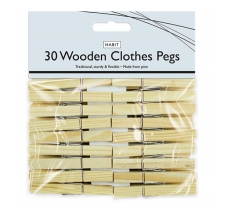 Wooden Clothes Pegs 30pack