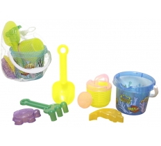 Transparent Coloured 6pc Baby Bucket Set