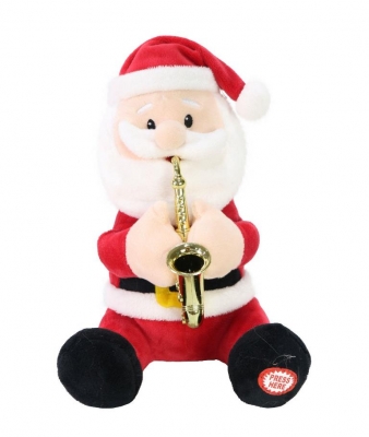 Sitting Santa Play Saxophone 22Cm