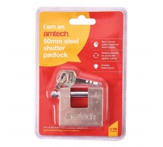 Amtech 50mm Steel Shutter Padlock