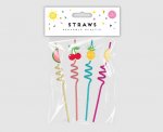 Summer Reusable Plastic Straws 4 Pack