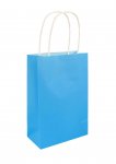 Neon Blue Paper Party Bag With Handles 14X21X7cm