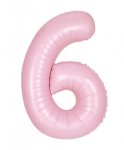 34" Unique Matte Lovely Pink Number 6 Foil Balloon