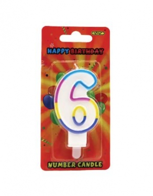 GSD Number 6 Birthday Candle