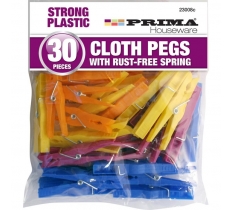 30pc Plastic Clothes Pegs - Rust Free