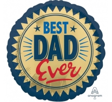 Best Dad Ever Gold Stamp Balloon