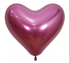 14" REFLEX HEART FUCHSIA 50PACK