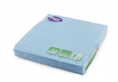 Light Blue Napkin 33cm 20pc 3ply