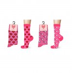 Ladies Cotton Valentines Day Design Socks