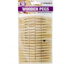 36pc Wooden Clothes Pegs - Flat Pack