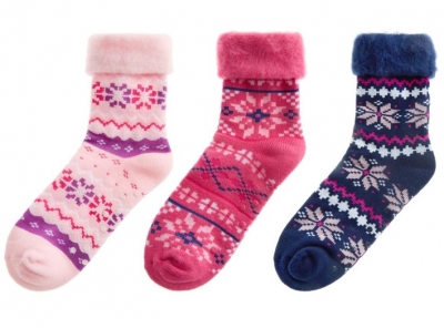 Ladies 1pair Fairisle Bed Socks