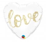 Qualatex 18" Heart Love Glitter Gold Balloon