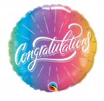 Qualatex 18" Round Congratulations Vibrant Ombre Balloon