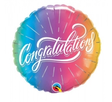 Qualatex 18" Round Congratulations Vibrant Ombre Balloon