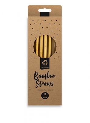 Bamboo Straws 4 Pack