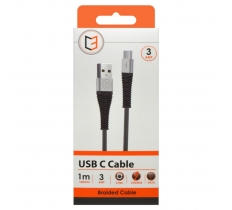 TYPE C BRAIDED DATA CABLE 1M GREY