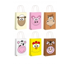 Assorted Farm Face Bag With Handle 14 X 21 X 7cm