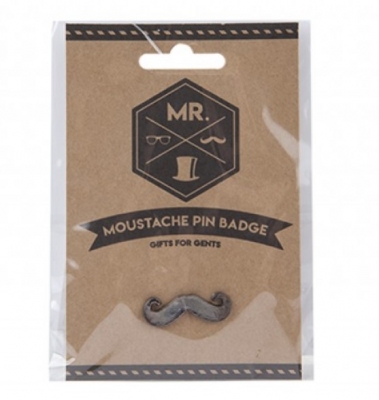 Mr Moustache Pin Badge