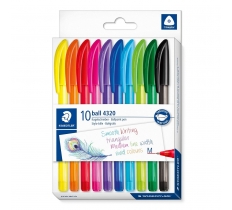 Staedtler Rainbow Ballpoint Pen Assorted Colours 10 Pack