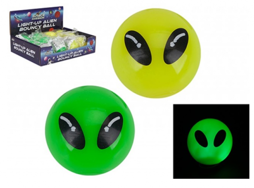 Light Up Alien Bouncy Ball 5.5cm - Click Image to Close