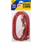 Bungee Cord 1/2" 24" Red 2 Piece