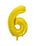 34" Classic Gold Number 6 Foil Balloon ( 1 )