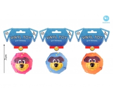 VINYL SQUEAKY BALL DOG TOY ASSORTED COLOURS