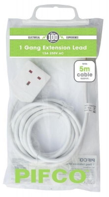1 Gang (1 Way) Extension Lead (5m)