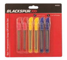 Blackspur 6 Pack Transparent Snap-Off Knife Set