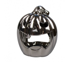 Mirrored Pumpkin Face Tea Light Holder