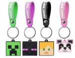 Minecraft Soft Pvc Charm On Keychain With Strap 4 Assorted