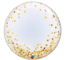Qualatex 24" Deco Bubble Gold Confetti Dots
