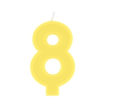 Raised Border Number 8 Birthday Candle