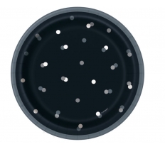 8 Glitz Black/Silver Dot 7" Plate