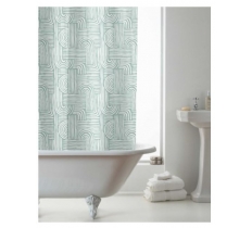 BOHO WAVES DESIGN SHOWER CURTAINS WITH RINGS