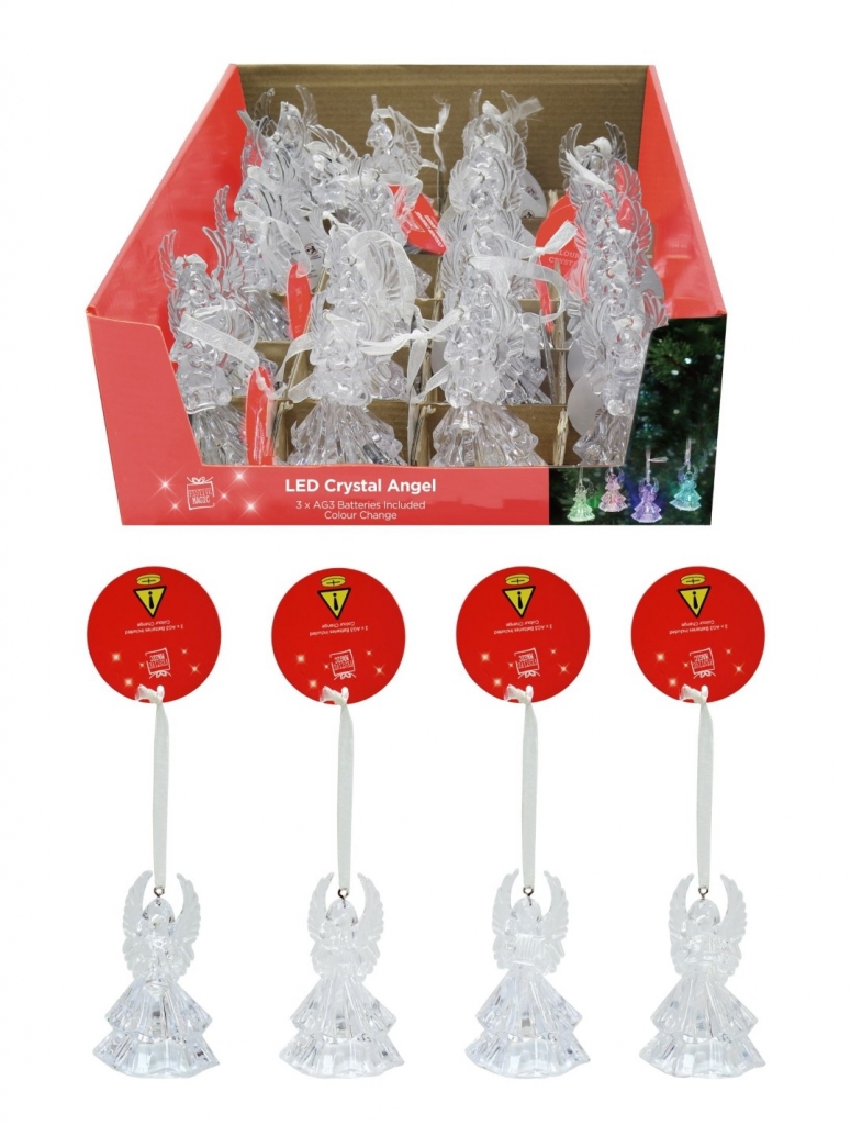 LED CRYSTAL ANGEL 10cm COLOURS CHANGE - Click Image to Close