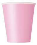 Lovely Pink Solid 9oz Paper Cups 8 Pack