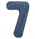34" GLITZ 7 Blue Printed Prism Foil Balloon Numeral