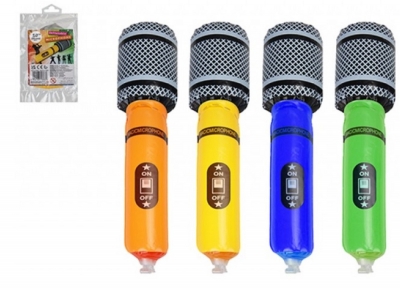 Inflatable Microphones 25cm ( Assorted Colours )