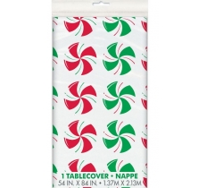 Xmas Peppermint Plastic Table Cover 54 x 84