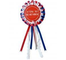A DAY TO REMEMBER JUMBO ROSETTES 37CM UNION JACK COLOURS