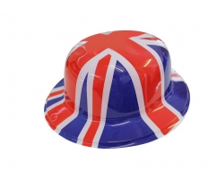 King Coronation Union Jack Plastic Bowler Hat ( Adult )