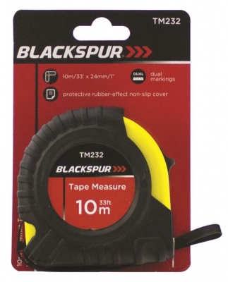 Blackspur 10M X 25mm Tape Measure With Protective Cover