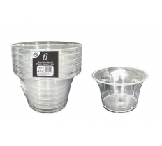 6Pc 180ml ( 6oz ) Round Plastic Dessert Cups