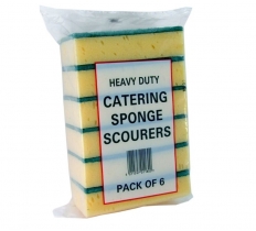 Heavy Duty Catering Sponge Scourers 6 Pack